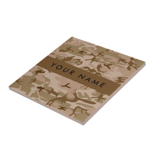 Desert Camouflage Pattern, Your name, Personalize タイル (側面)
