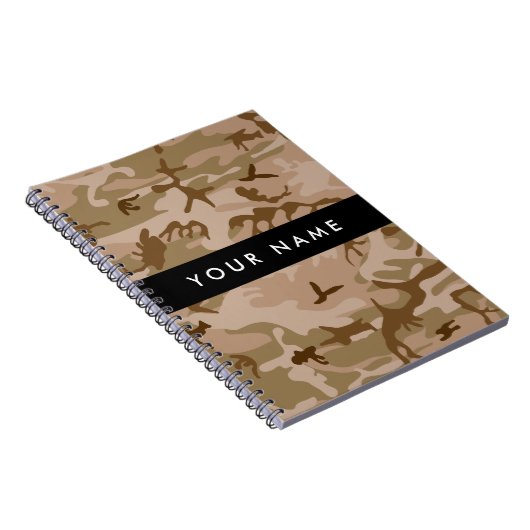 Desert Camouflage Pattern, Your name, Personalize ノートブック (右側)
