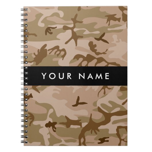 Desert Camouflage Pattern, Your name, Personalize ノートブック (正面)