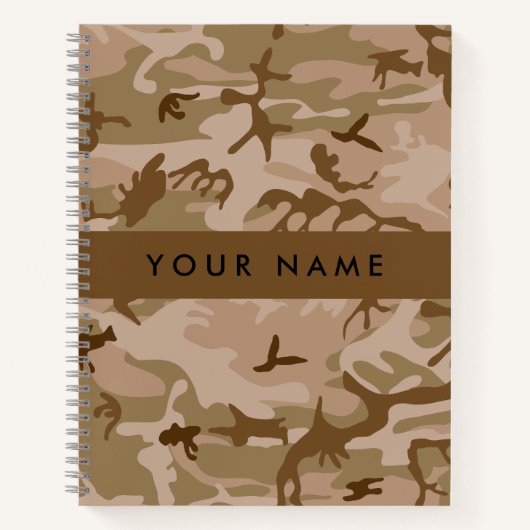 Desert Camouflage Pattern, Your name, Personalize ノートブック (正面)