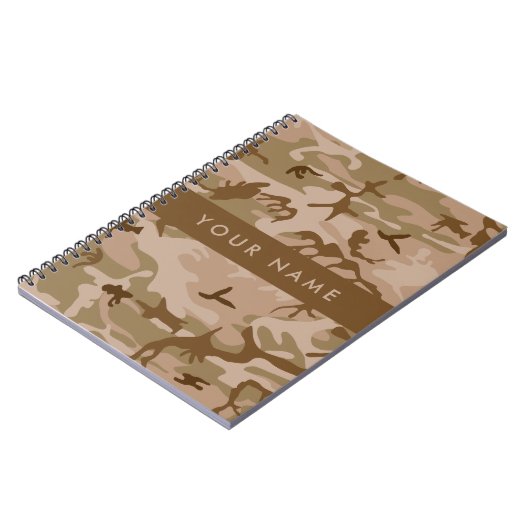 Desert Camouflage Pattern, Your name, Personalize ノートブック (左側)