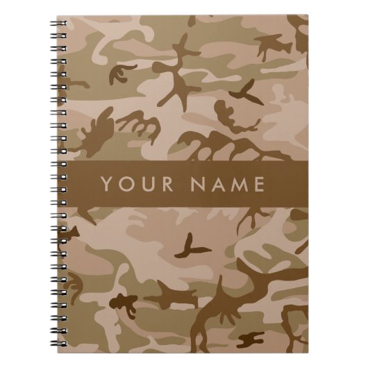 Desert Camouflage Pattern, Your name, Personalize ノートブック (正面)
