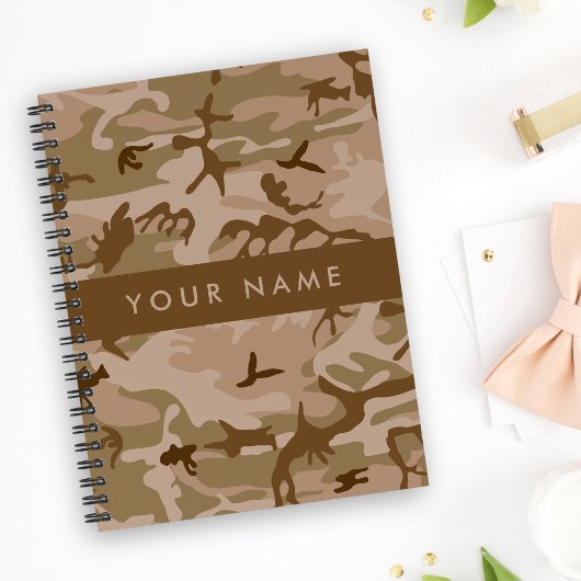 Desert Camouflage Pattern, Your name, Personalize ノートブック