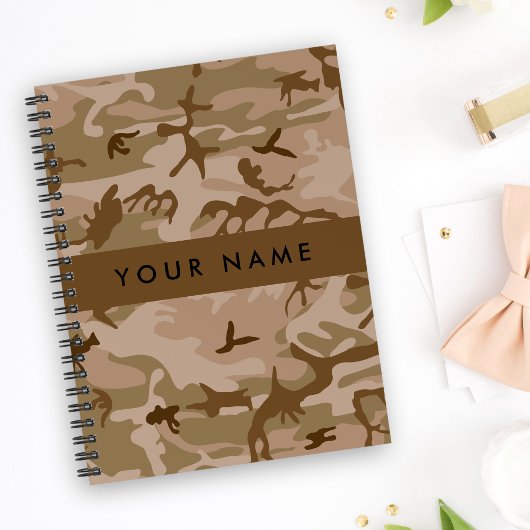 Desert Camouflage Pattern, Your name, Personalize ノートブック