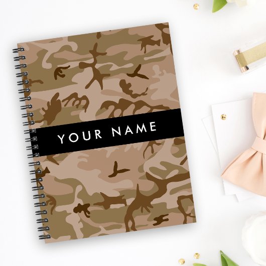 Desert Camouflage Pattern, Your name, Personalize ノートブック
