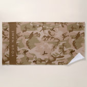 Desert Camouflage Pattern, Your name, Personalize ビーチタオル (正面)