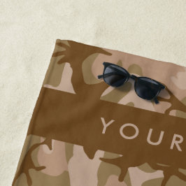Desert Camouflage Pattern, Your name, Personalize ビーチタオル