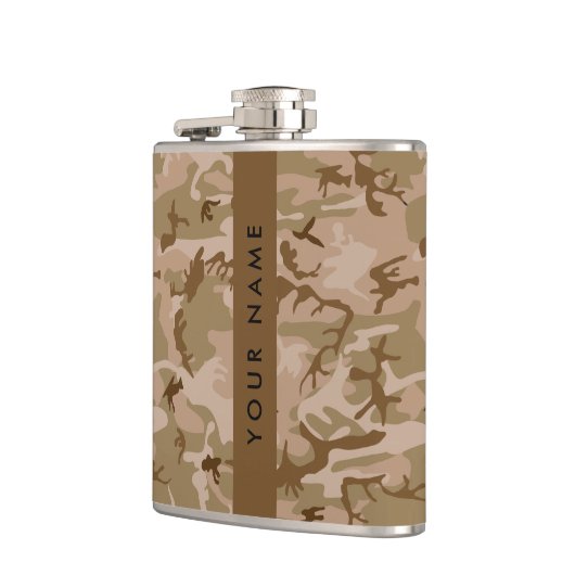 Desert Camouflage Pattern, Your name, Personalize フラスク (左)