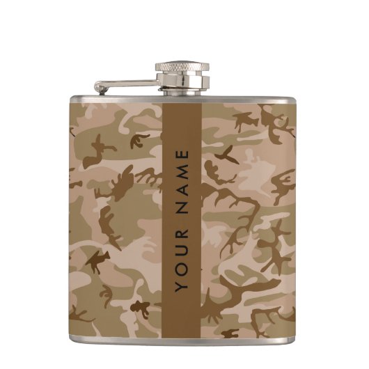 Desert Camouflage Pattern, Your name, Personalize フラスク (正面)