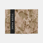 Desert Camouflage Pattern, Your name, Personalize フリースブランケット (正面(横))