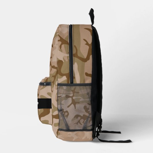 Desert Camouflage Pattern, Your name, Personalize プリントバックパック (右)