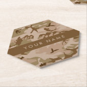 Desert Camouflage Pattern, Your name, Personalize ペーパーコースター (アングル)
