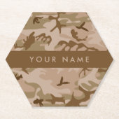 Desert Camouflage Pattern, Your name, Personalize ペーパーコースター (正面)
