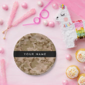 Desert Camouflage Pattern, Your name, Personalize ペーパープレート (パーティー)