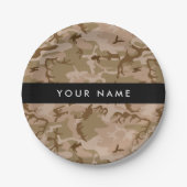 Desert Camouflage Pattern, Your name, Personalize ペーパープレート (正面)