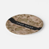Desert Camouflage Pattern, Your name, Personalize ペーパープレート (アングル)