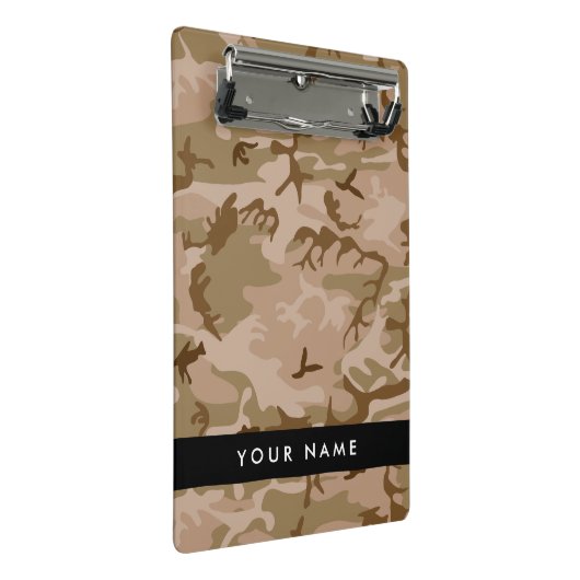 Desert Camouflage Pattern, Your name, Personalize ミニクリップボード (アングル)