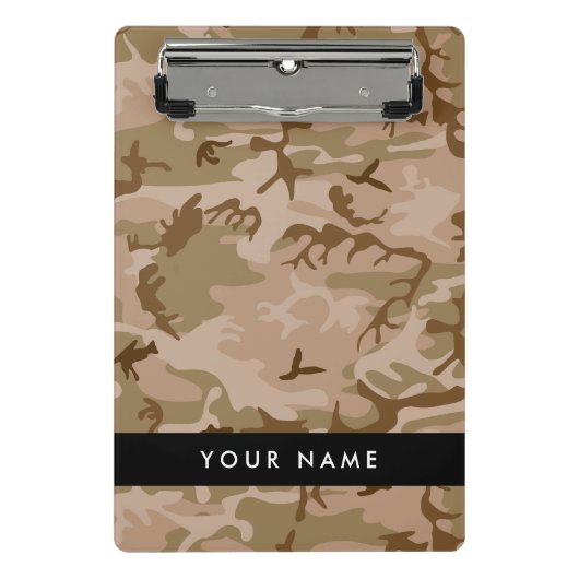 Desert Camouflage Pattern, Your name, Personalize ミニクリップボード (正面)