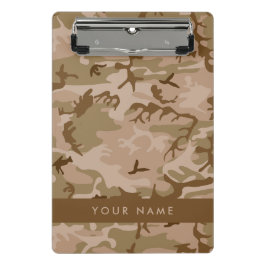 Desert Camouflage Pattern, Your name, Personalize ミニクリップボード