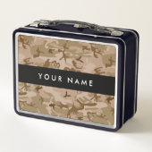 Desert Camouflage Pattern, Your name, Personalize メタルランチボックス (裏面)