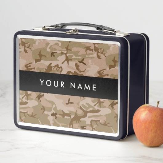 Desert Camouflage Pattern, Your name, Personalize メタルランチボックス (インサイチュ)