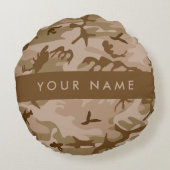 Desert Camouflage Pattern, Your name, Personalize ラウンドクッション (裏面)