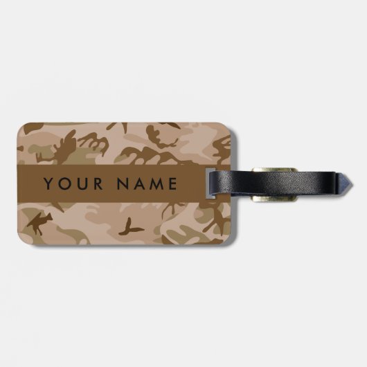 Desert Camouflage Pattern, Your name, Personalize ラゲッジタグ (裏面横)