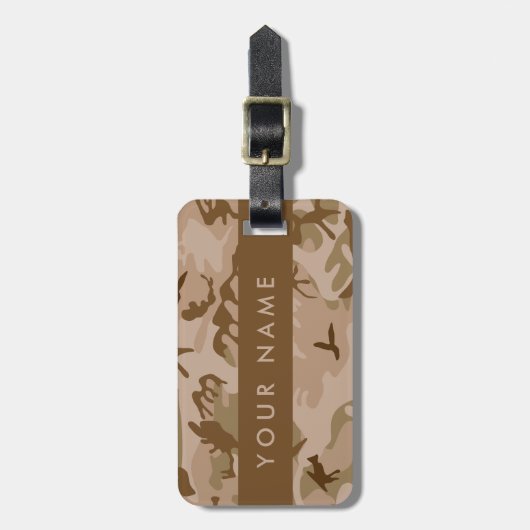 Desert Camouflage Pattern, Your name, Personalize ラゲッジタグ (正面縦)