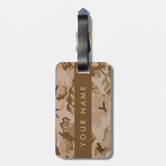 Desert Camouflage Pattern, Your name, Personalize ラゲッジタグ (裏面縦)