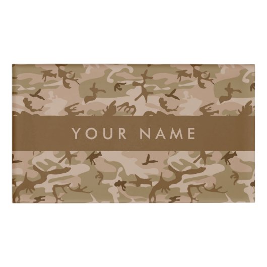Desert Camouflage Pattern, Your name, Personalize 名札 (正面)