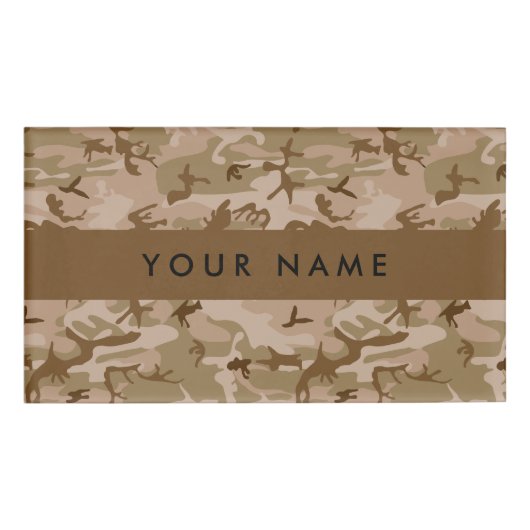 Desert Camouflage Pattern, Your name, Personalize 名札 (正面)