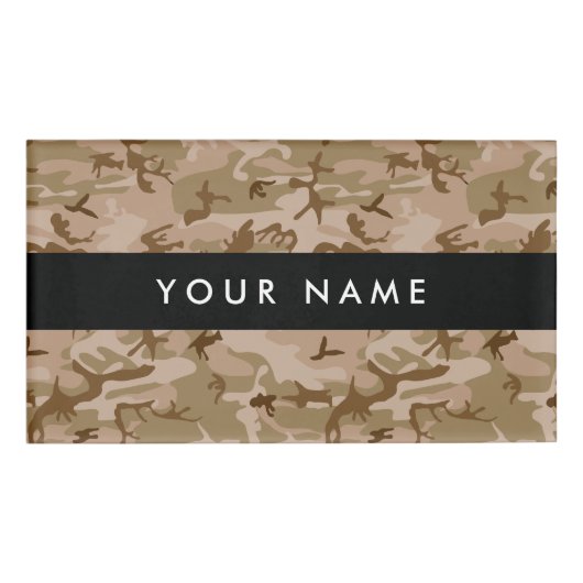 Desert Camouflage Pattern, Your name, Personalize 名札 (正面)