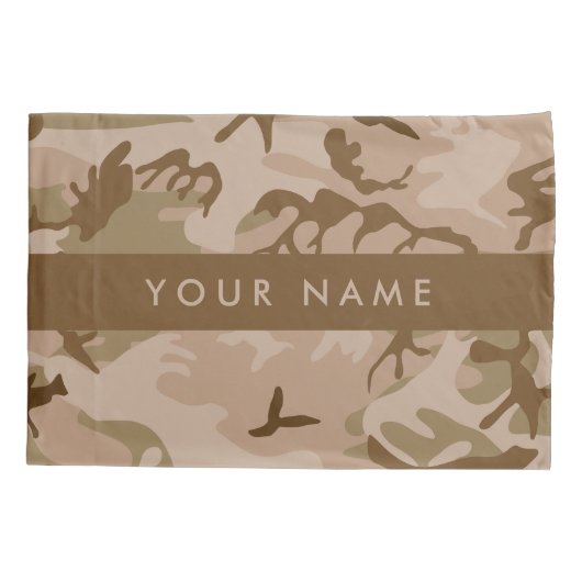 Desert Camouflage Pattern, Your name, Personalize 枕カバー (裏面)
