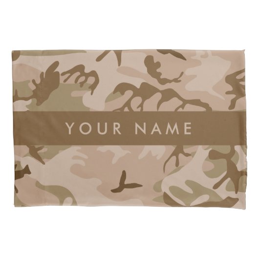 Desert Camouflage Pattern, Your name, Personalize 枕カバー (正面)