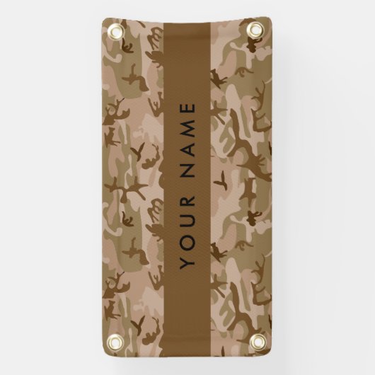 Desert Camouflage Pattern, Your name, Personalize 横断幕 (縦)