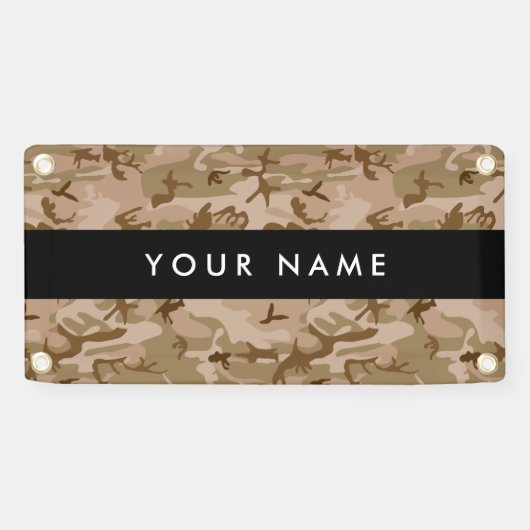 Desert Camouflage Pattern, Your name, Personalize 横断幕 (横)