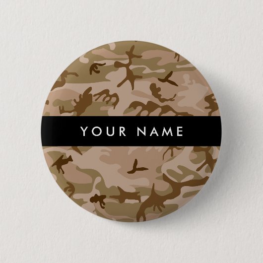 Desert Camouflage Pattern, Your name, Personalize 缶バッジ (正面)
