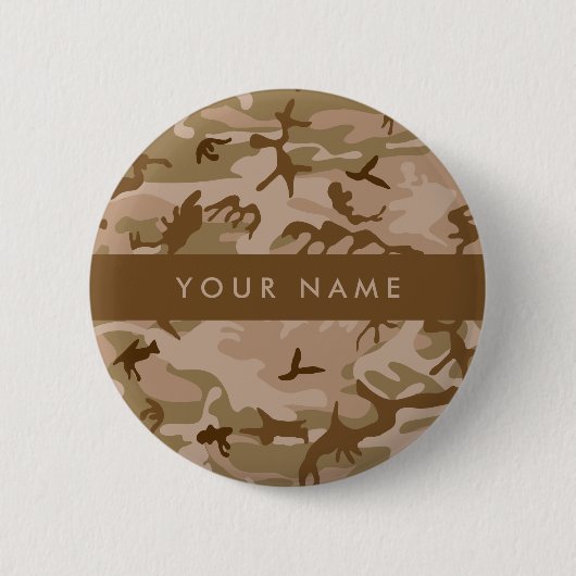 Desert Camouflage Pattern, Your name, Personalize 缶バッジ (正面)