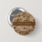Desert Camouflage Pattern, Your name, Personalize 缶バッジ (正面&裏面)