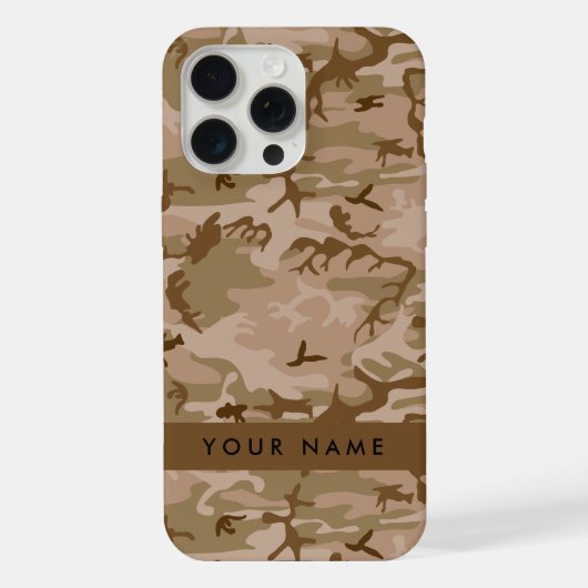 Desert Camouflage Pattern, Your name, Personalize iPhoneケース (裏面)
