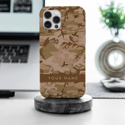 Desert Camouflage Pattern, Your name, Personalize iPhoneケース