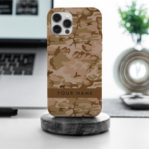 Desert Camouflage Pattern, Your name, Personalize iPhone 15 Pro Maxケース