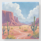 Desert Canyon | Cactus Nature Landscape ストーンコースター (正面)