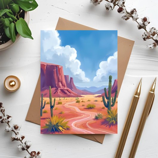 Desert Canyon | Cactus Nature Landscape Card