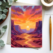 Desert Canyon Sunset | Yellow Painting Card