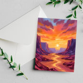 Desert Canyon Sunset | Yellow Painting Card