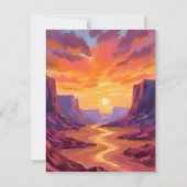 Desert Canyon Sunset | Yellow Painting Card (正面)