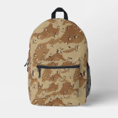 Desert Chocolate-Chip Military Camouflage プリントバックパック (正面)