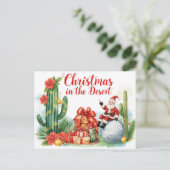 Desert Christmas with Cactus Santa Claus  シーズンポストカード (スタンド正面)