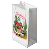 Desert Christmas with Cactus Santa Claus  スモールペーパーバッグ (正面アングル)